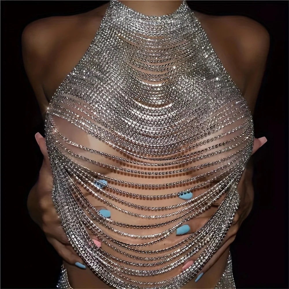 Rhinestone Bib Body Chain