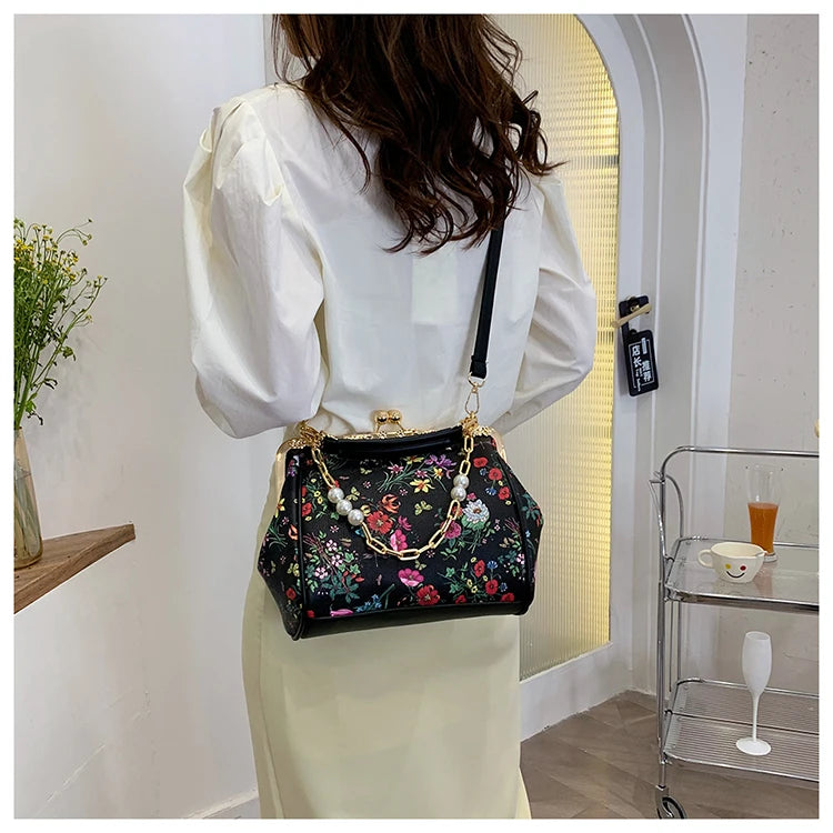 Floral And Pearls Purse