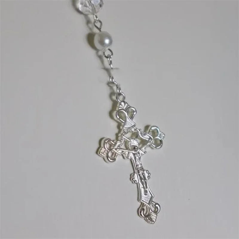 Crystal Beads Pearl Rosary