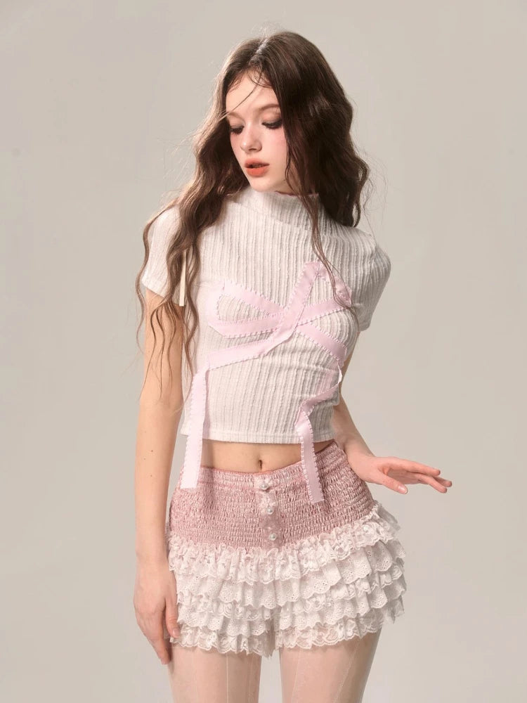 Pastel Ruffled Shorts