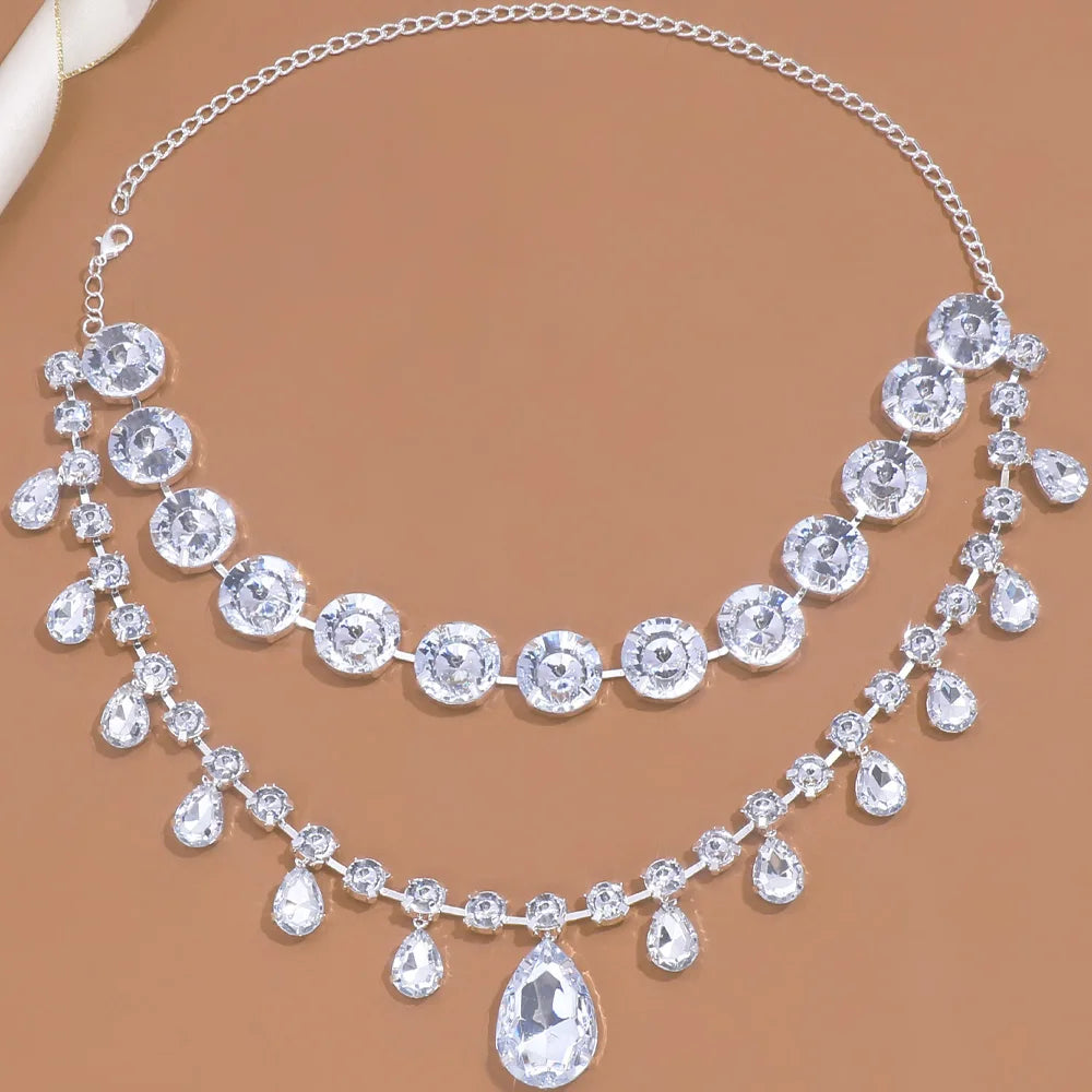 Crystal Water Drop Statement Choker Necklace