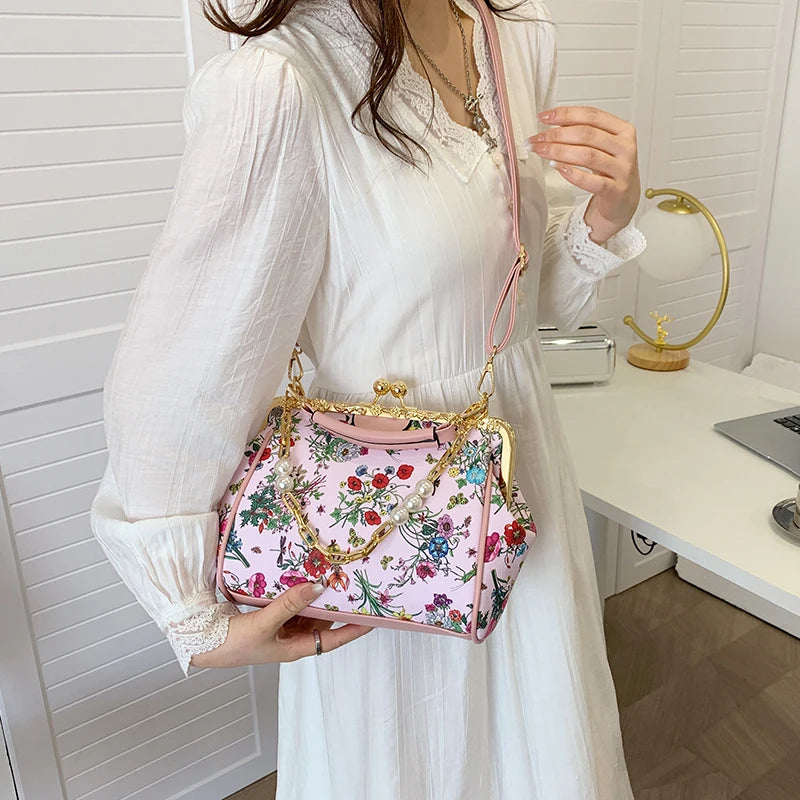 Floral And Pearls Purse