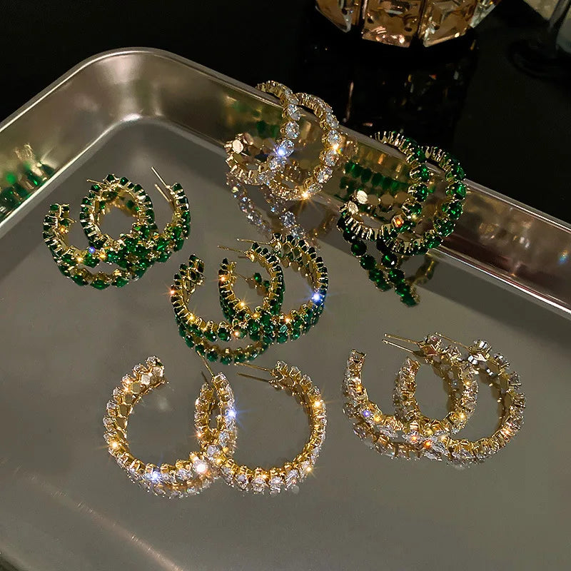 Zircon Crystal Hoop Earrings