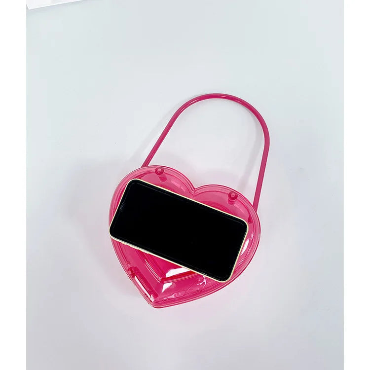 Clear Acrylic Heart Bag