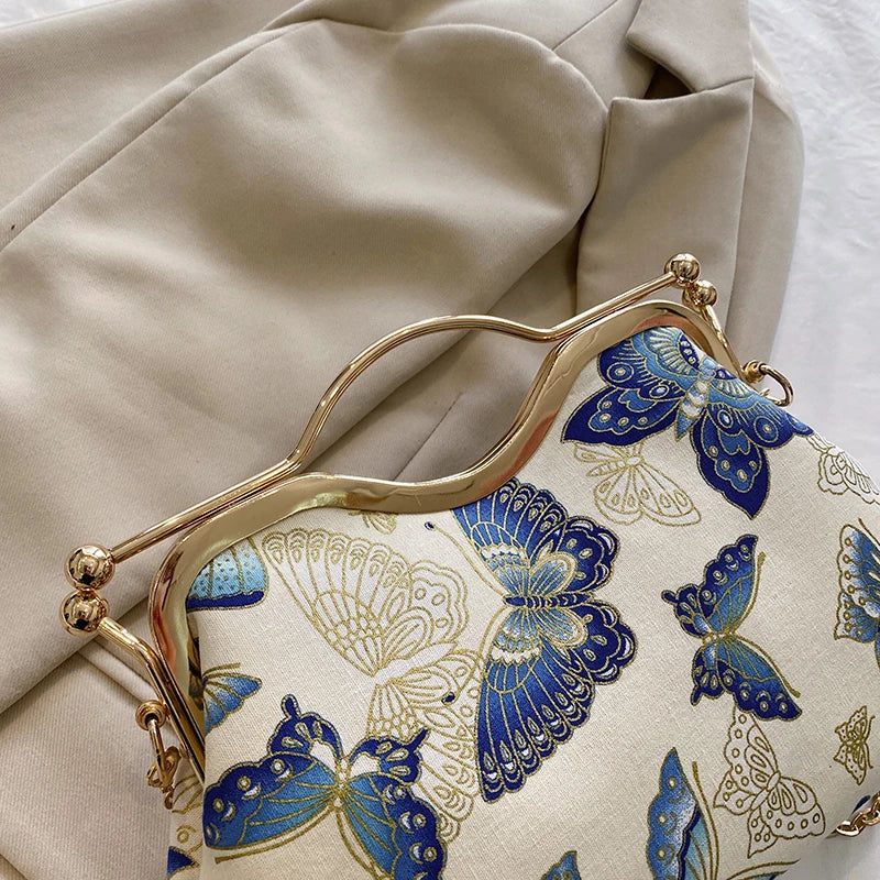 Butterfly Satin Clutch