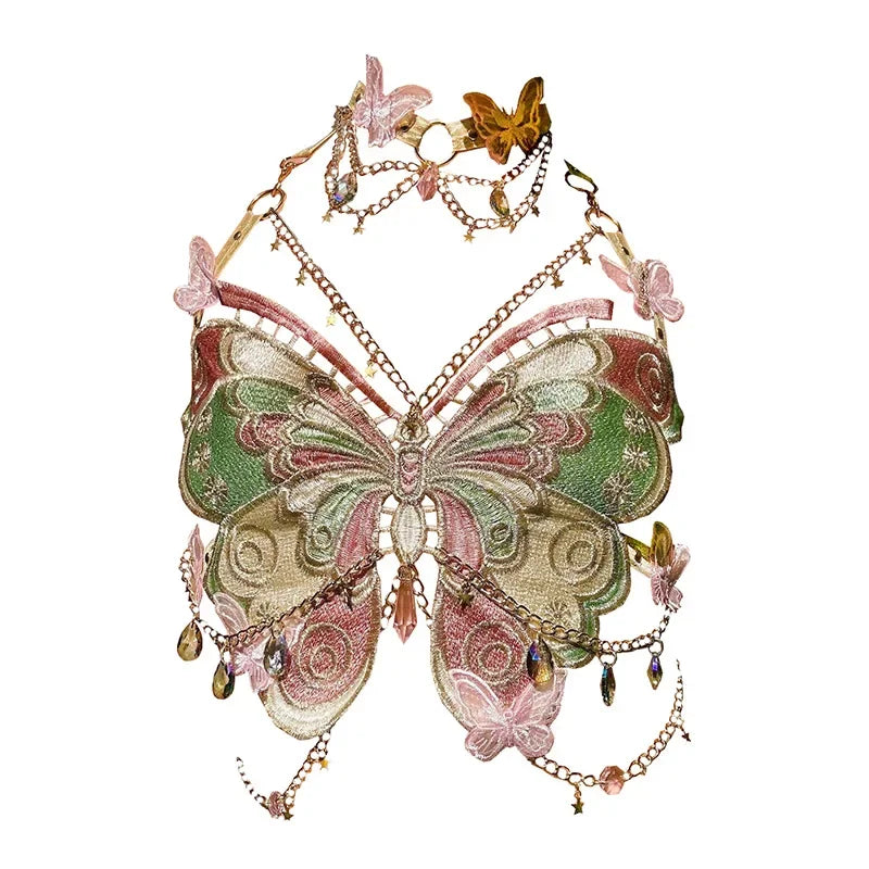 Embroidery Butterfly Top