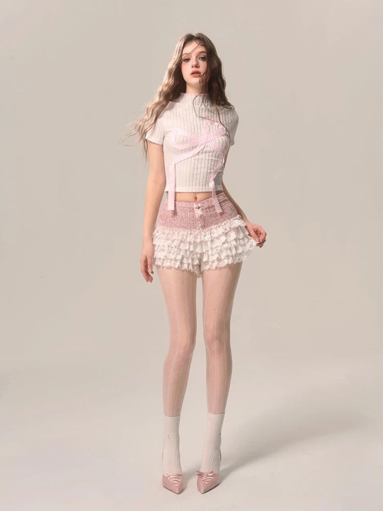 Pastel Ruffled Shorts