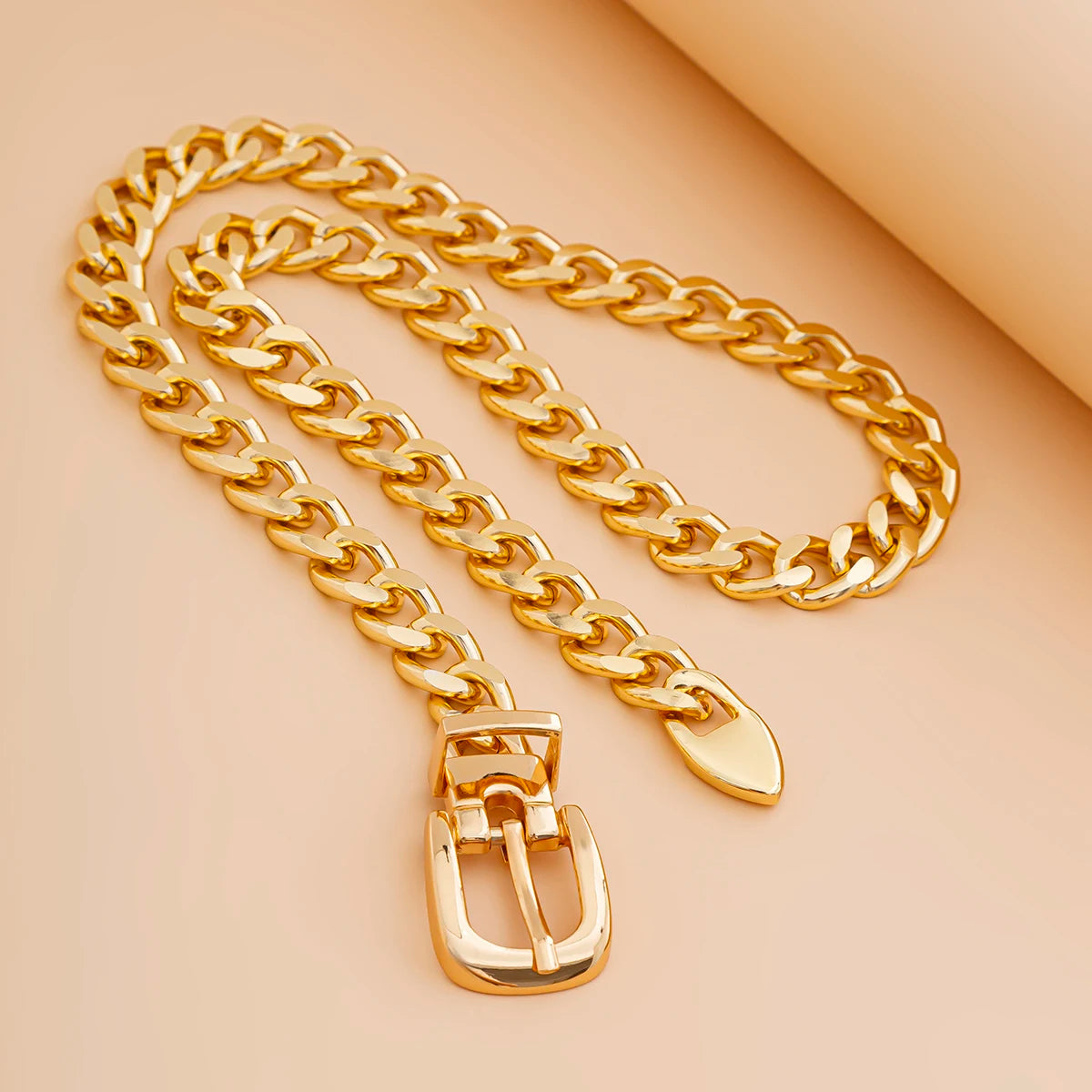 Cuban Chain Belt Buckle Necklace