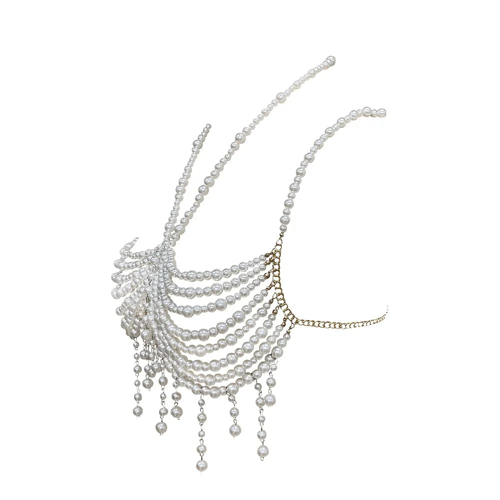 Dripping In Pearls Body Chain