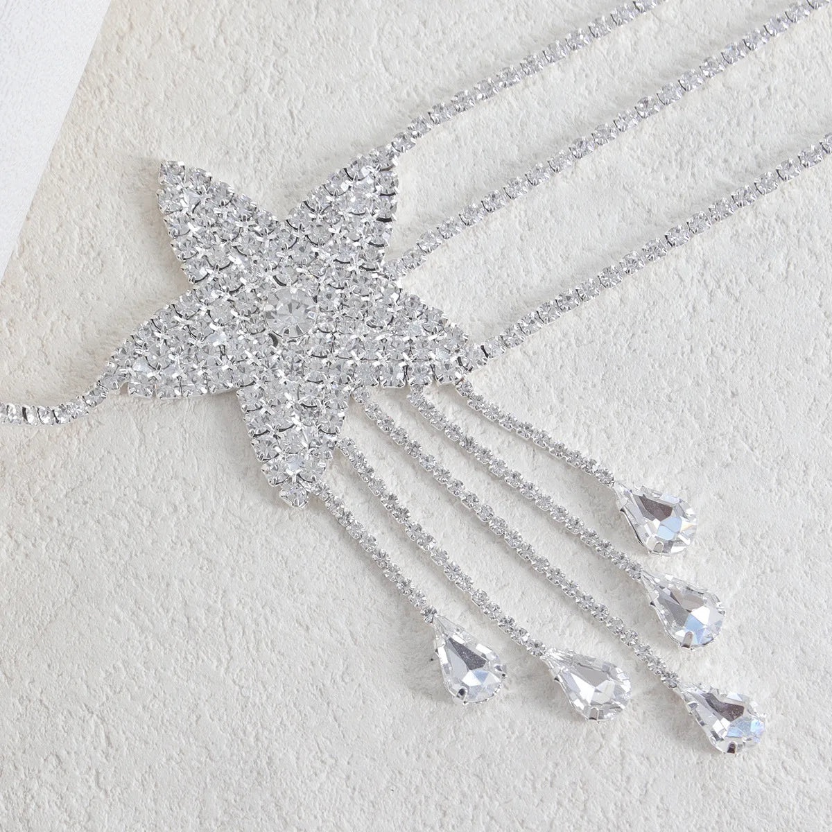 Star Rhinestone Fringe Waist Chain
