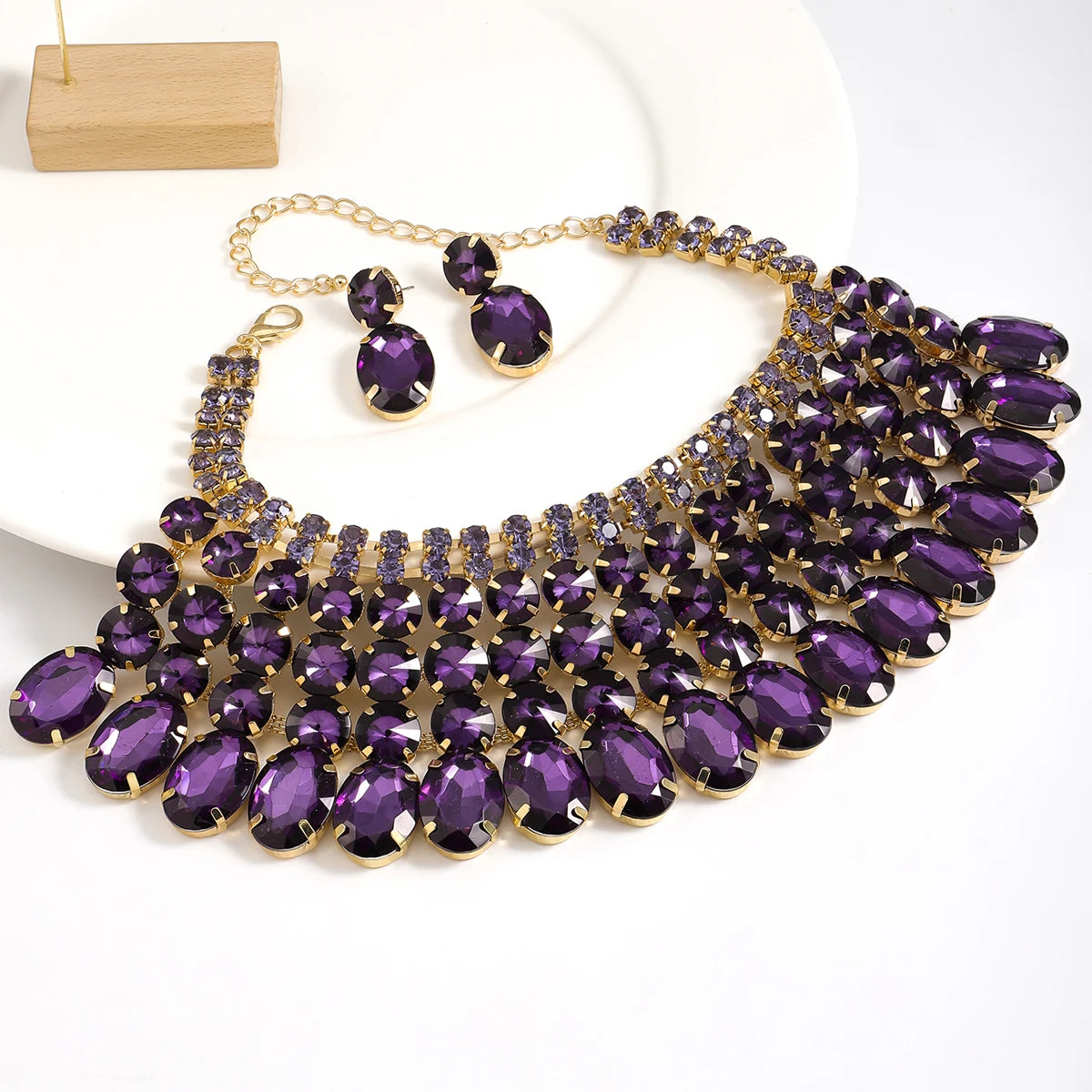 Rhinestone Bib Necklace