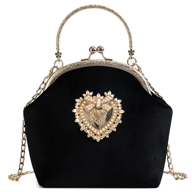 Velvet Heart Of Gold Purse