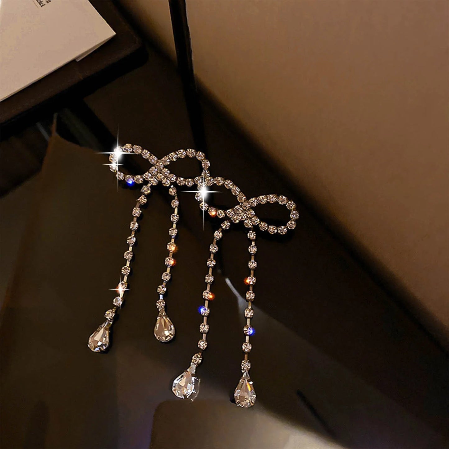Bowknot Rhinestone Earrings