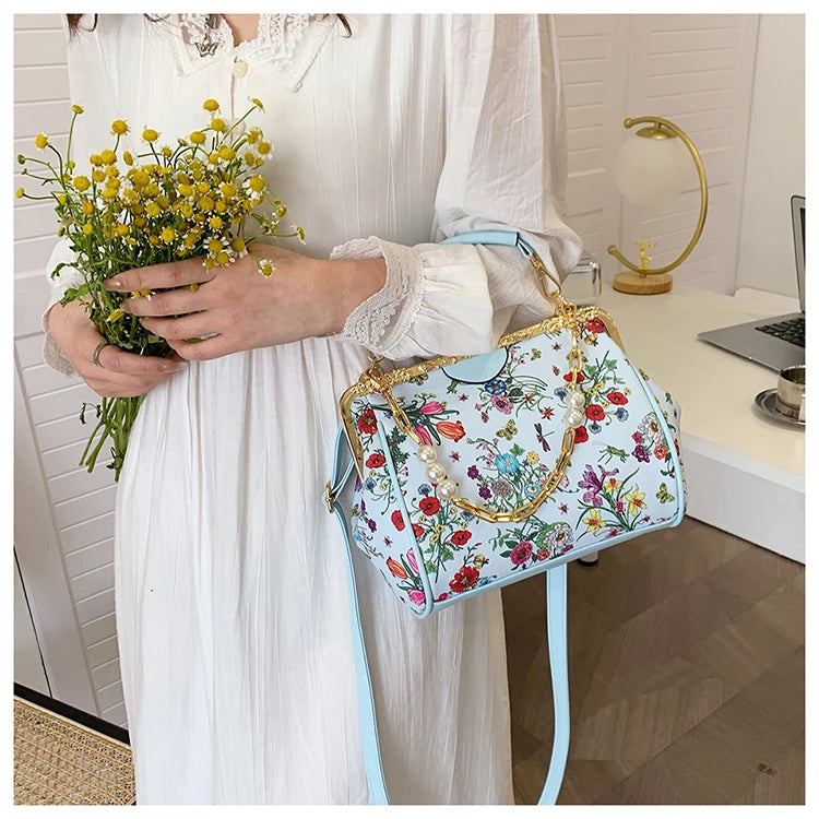 Floral And Pearls Purse