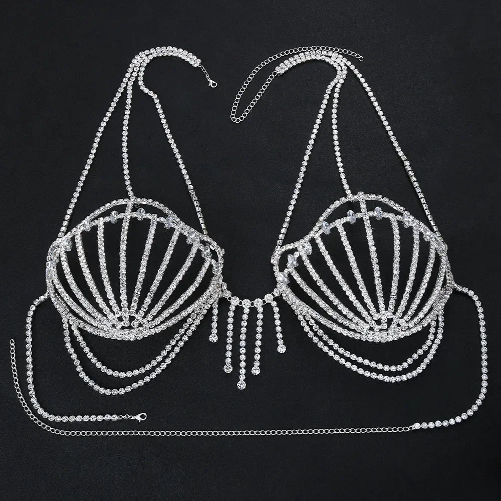 Rhinestone Bra Body Chain