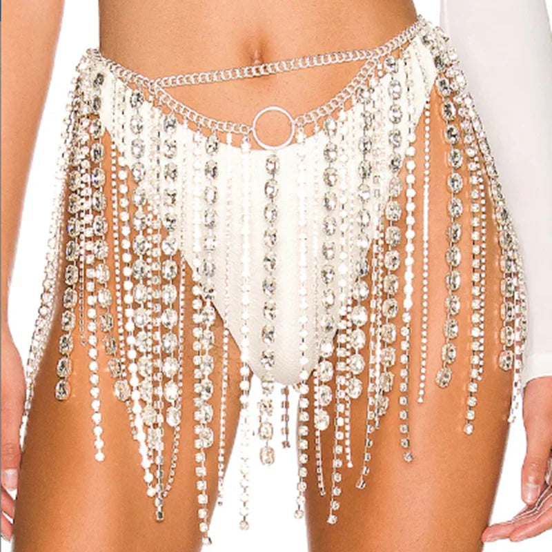 Crystal Fringe Waist Chain