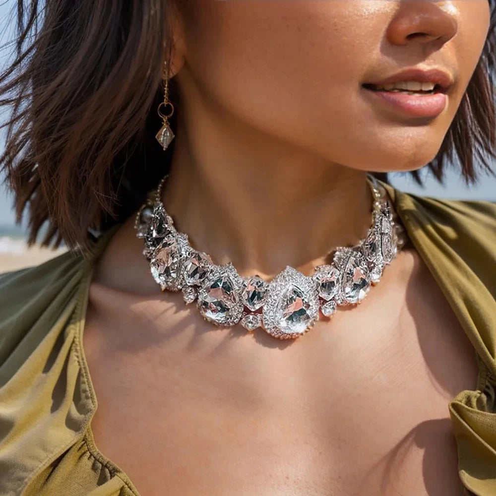 Water Drop Rhinestone Necklace