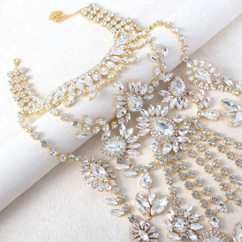 Crystal Body Chain Top