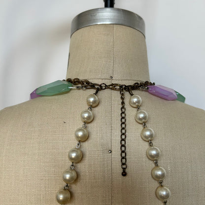 Pastel mermaid seashell pearl body chain