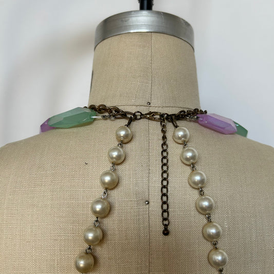 Pastel mermaid seashell pearl body chain