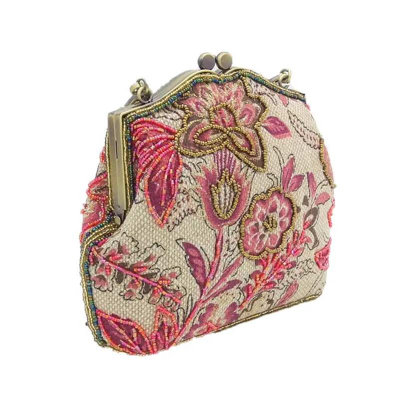 Paisley Embroidery Floral Purse