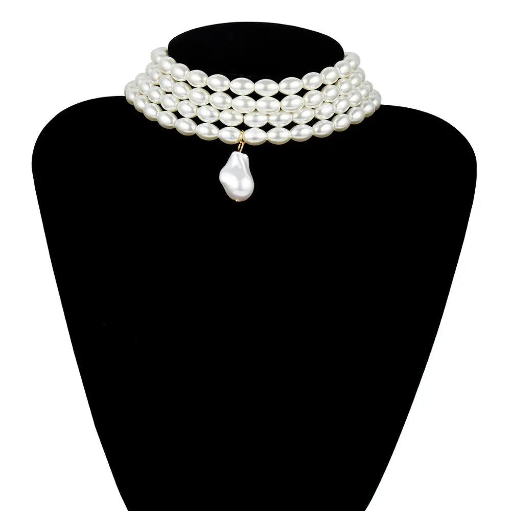 Victorian Pearl Choker Necklace