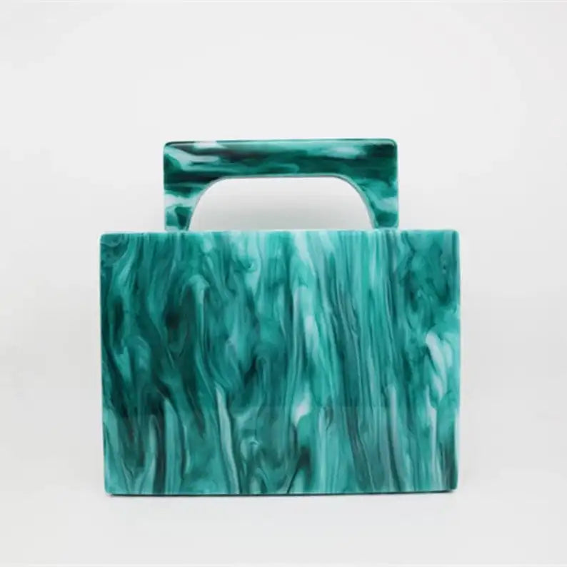 Pearl Green Marble Acrylic Clutch