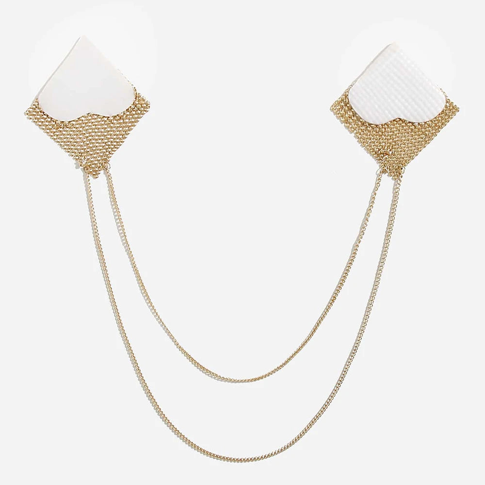 Chainmail Metal  Chain Tassel Self-Adhesive Pasties