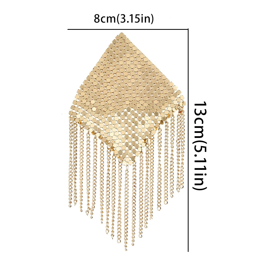 Chainmail Metal  Chain Tassel Self-Adhesive Pasties