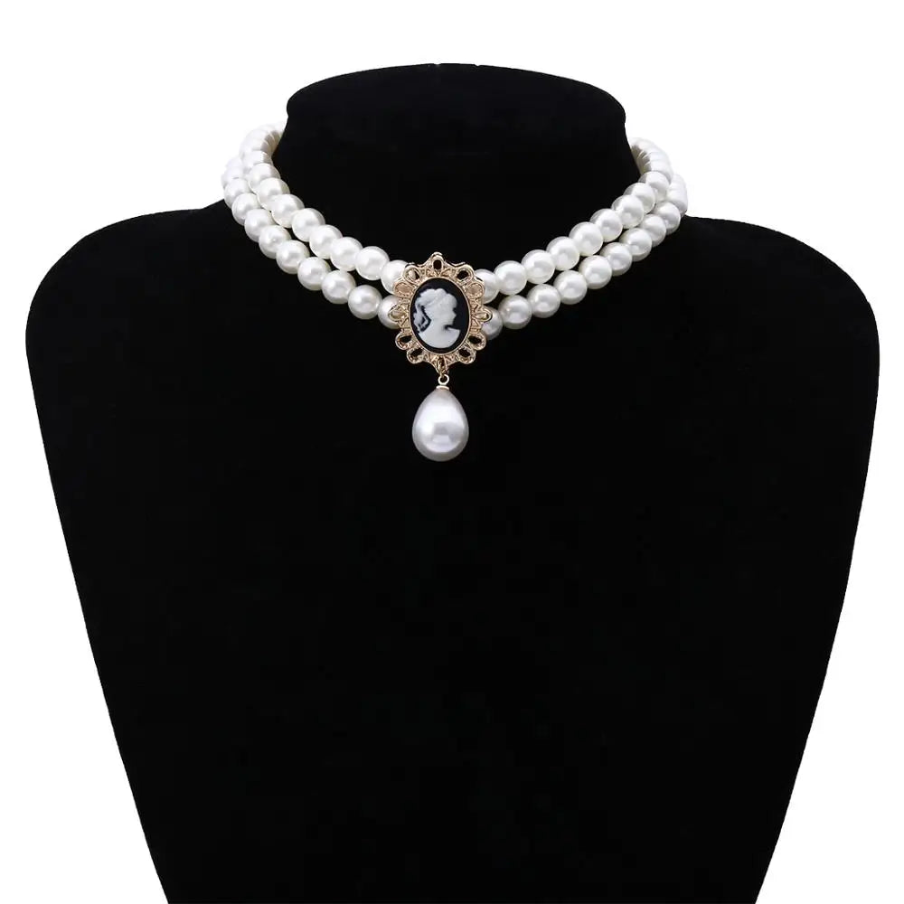 Victorian Pearl Choker Necklace