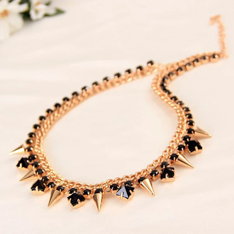 Rhinestone Stud Necklace