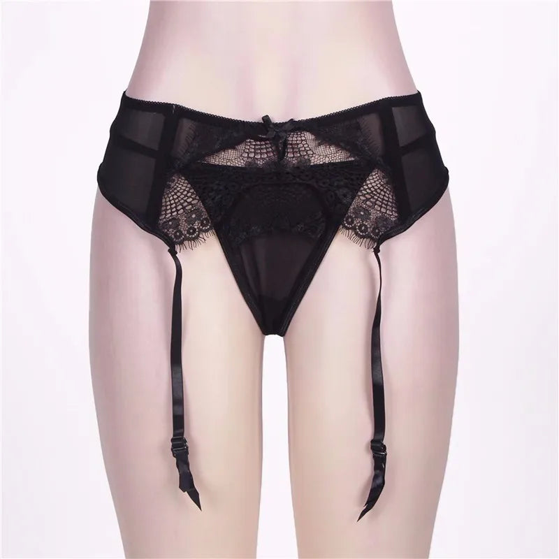 Pariasian Lace Garter Belt & Panty Set
