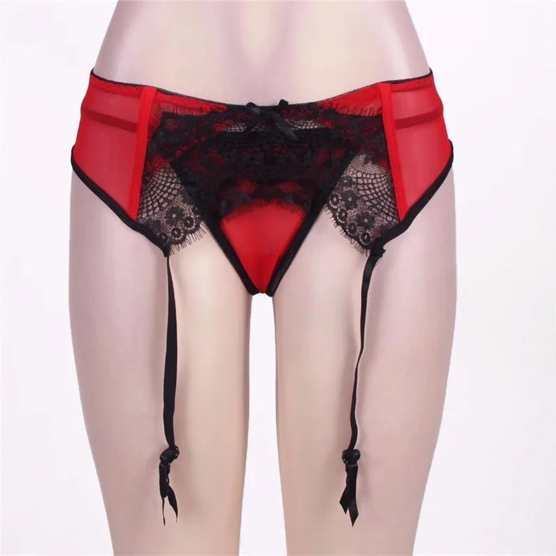 Pariasian Lace Garter Belt & Panty Set