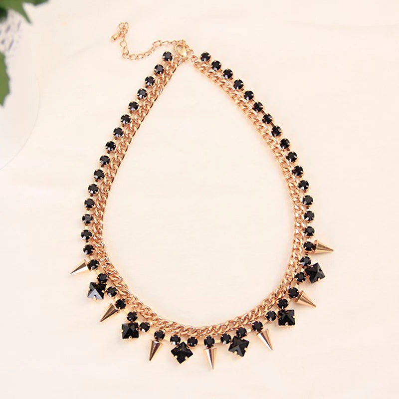 Rhinestone Stud Necklace