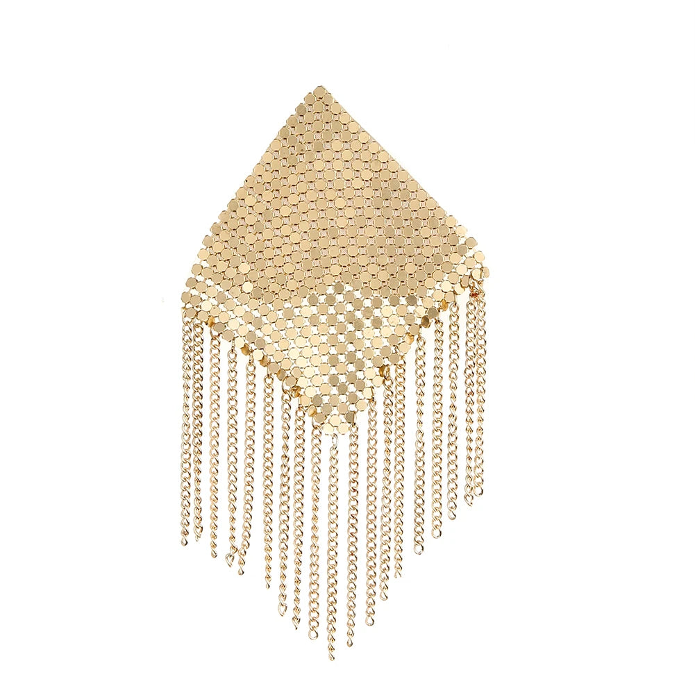 Chainmail Metal  Chain Tassel Self-Adhesive Pasties