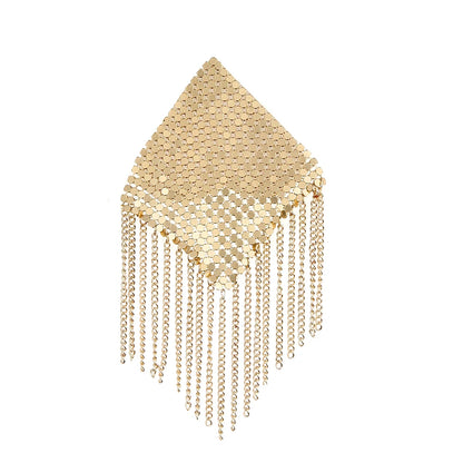 Chainmail Metal  Chain Tassel Self-Adhesive Pasties