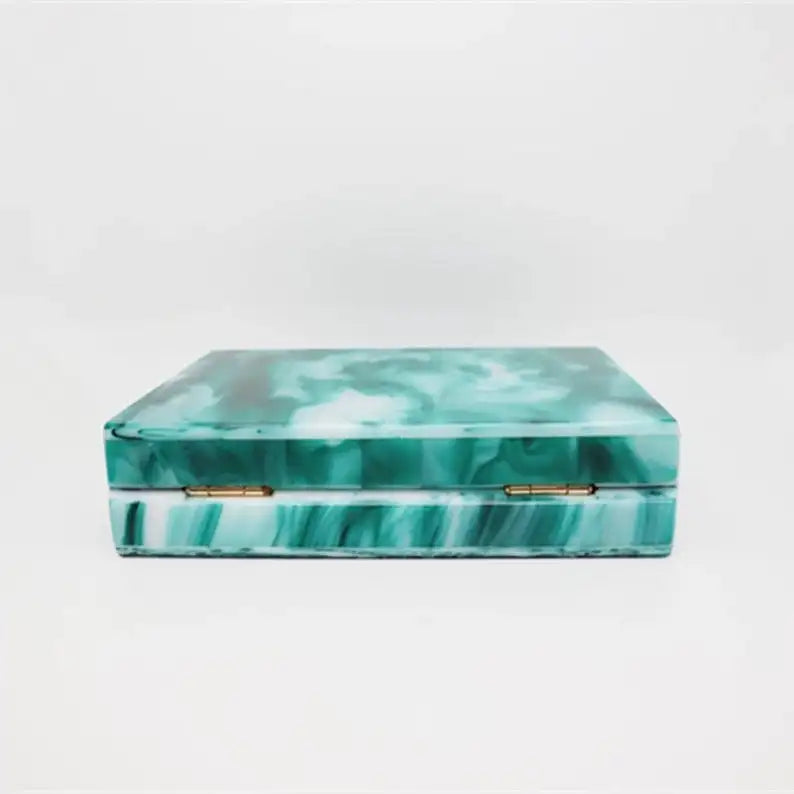 Pearl Green Marble Acrylic Clutch