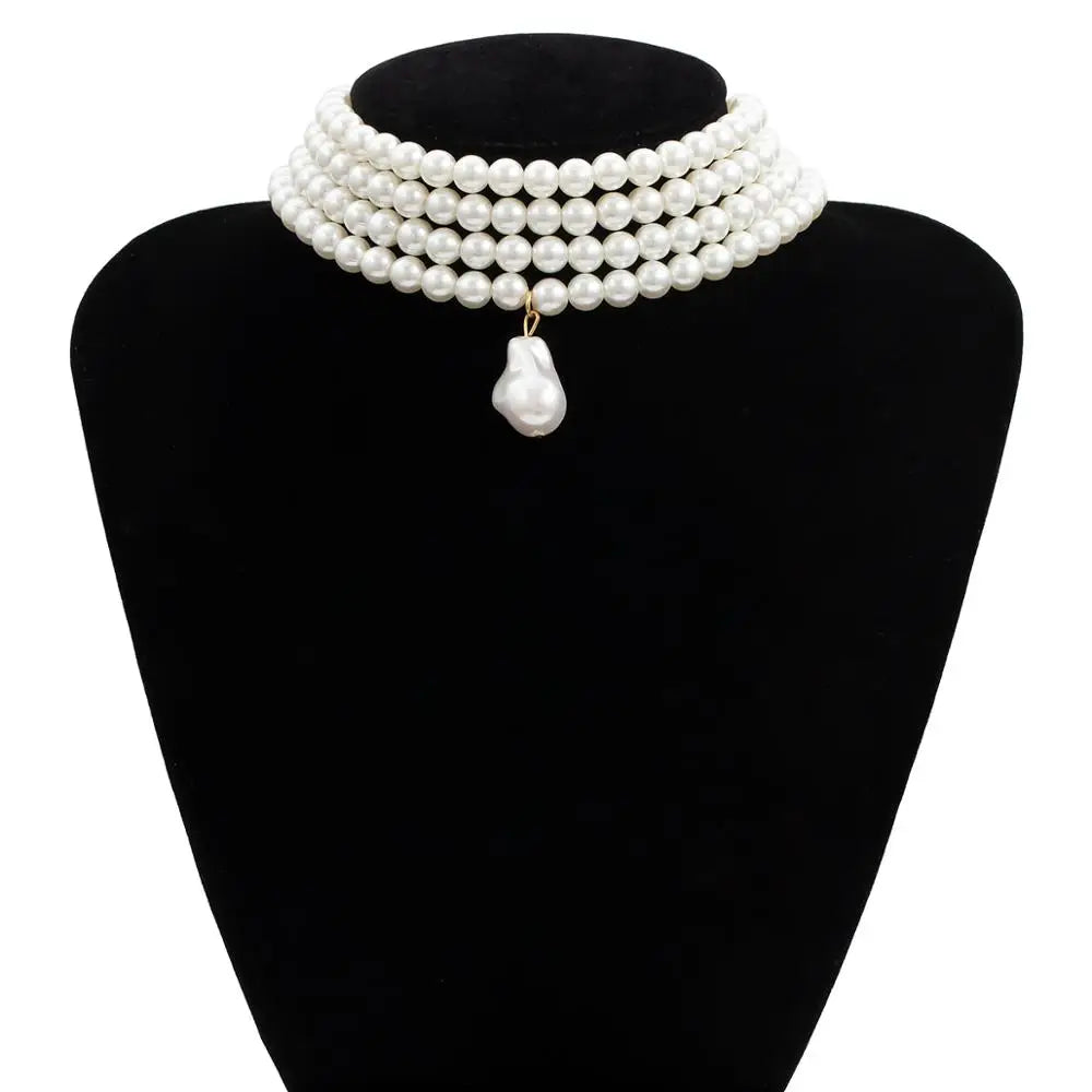 Victorian Pearl Choker Necklace