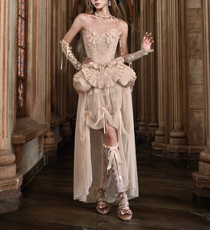 Rococo High Low Corset & Skirt Set