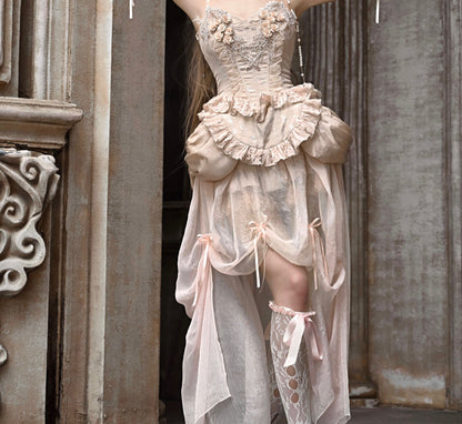 Rococo High Low Corset & Skirt Set