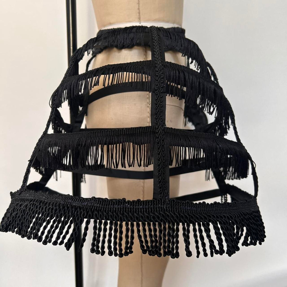Black Victorian Fringe Cage Skirt