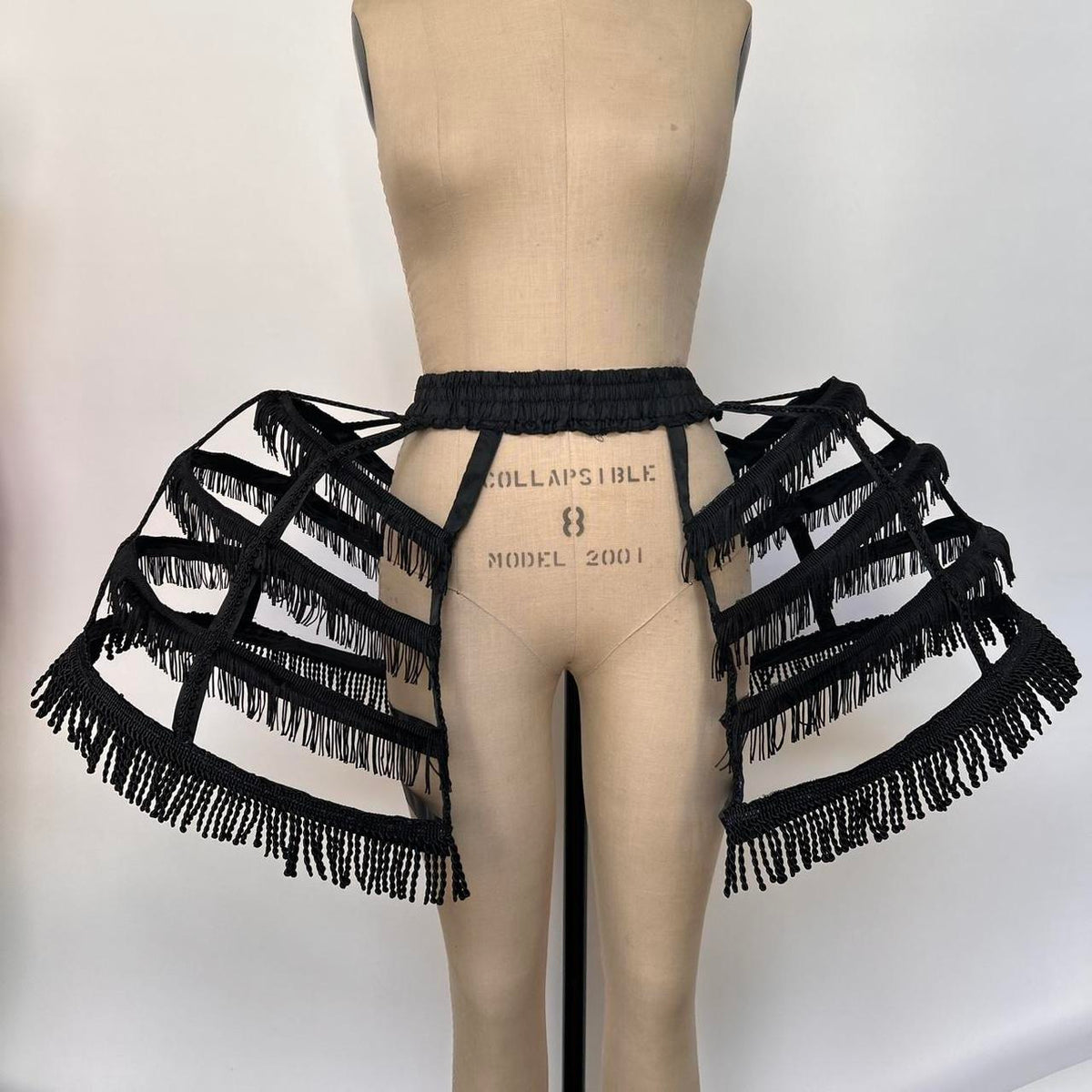 Black Victorian Fringe Cage Skirt