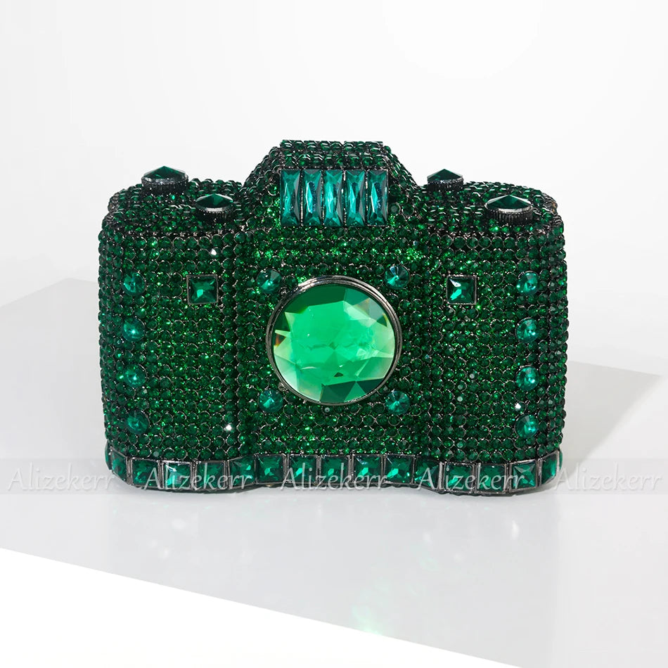 Rhinestone Camera Clutch