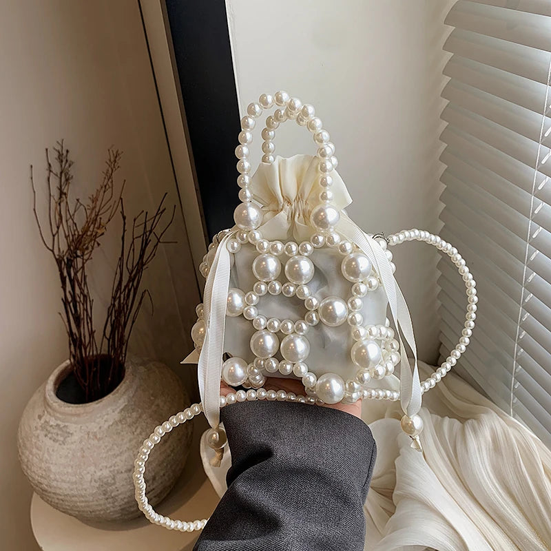 Pearl Shibari Beaded Handbag