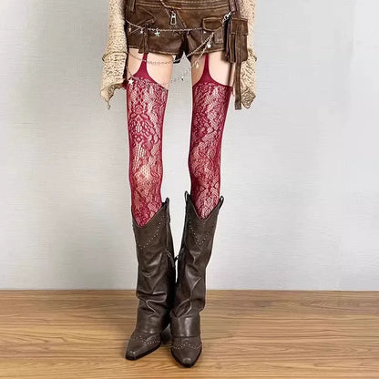 Lace Garter Belt Thigh Highs