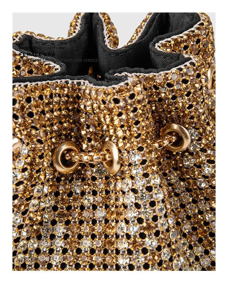 Rhinestone Bucket Handbag