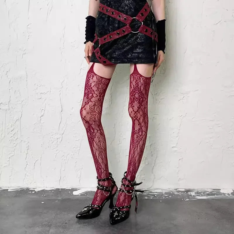 Lace Garter Belt Thigh Highs