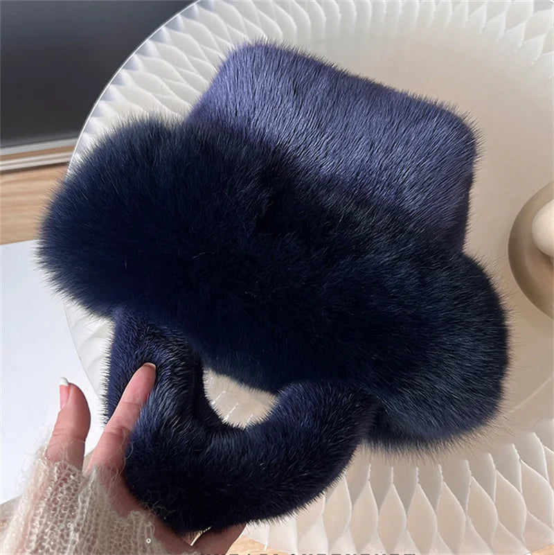 Real Mink Fur Handbag