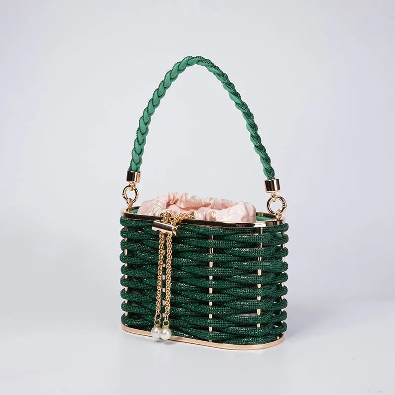 Rhinestone Basket Bag