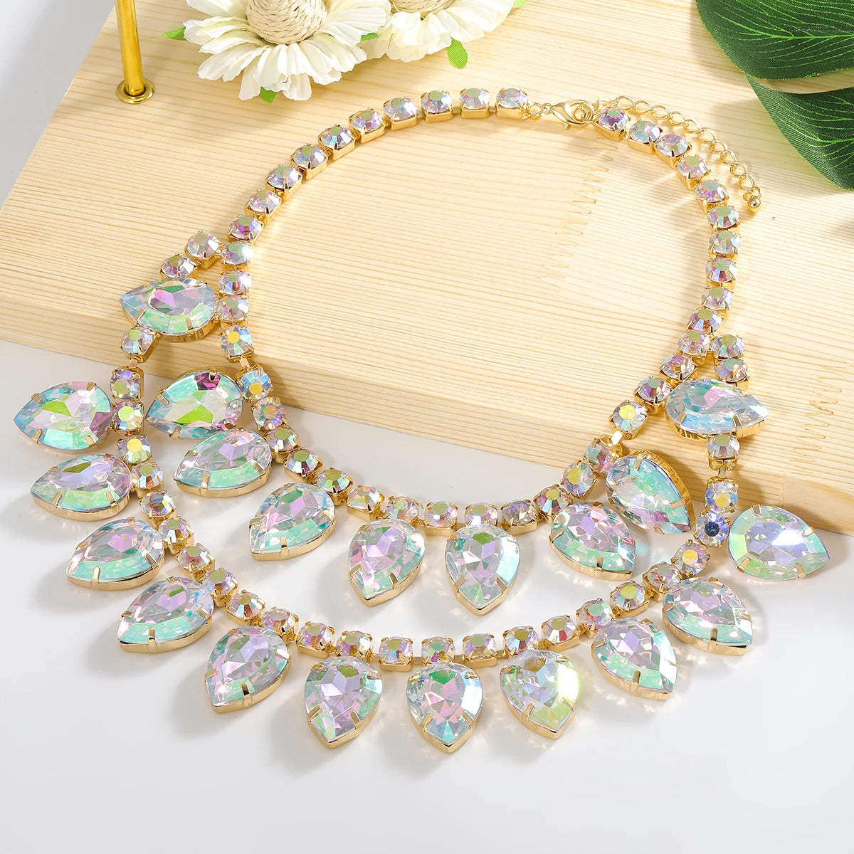 Rhinestone Layered Necklace